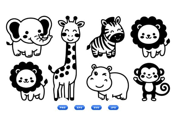 Download Cute Safari Animal Clipart SVG - Cute safari animal clipart Collection