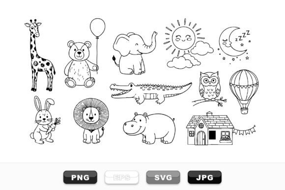 Download Cute Safari Animal Clipart Set - Cute safari animal clipart Collection