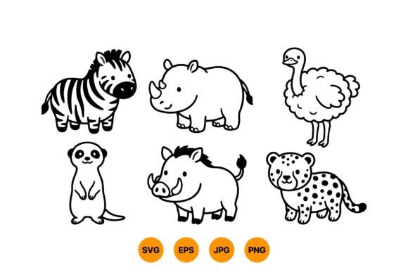 Download Cute Safari Animal Clipart SVG - Premium Resources