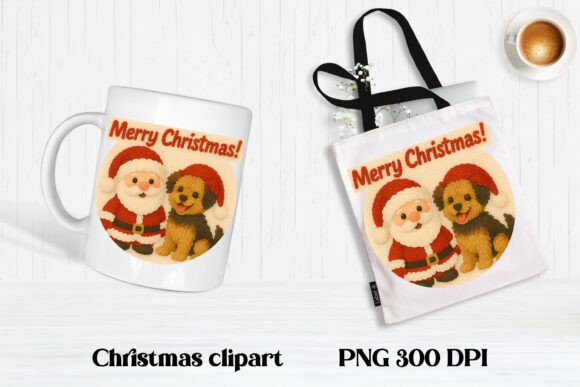 Download Christmas Knitted Dog Clipart PNG Design - Premium Bundle
