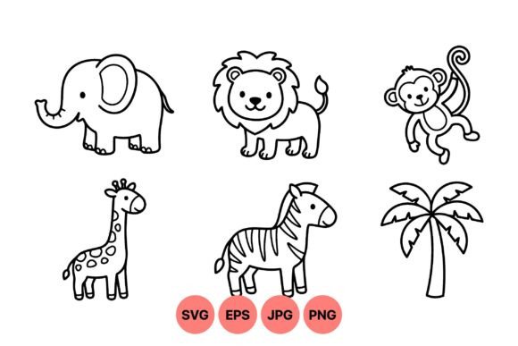 Download Cute Safari Animal Clipart Set - Cute safari animal clipart Collection