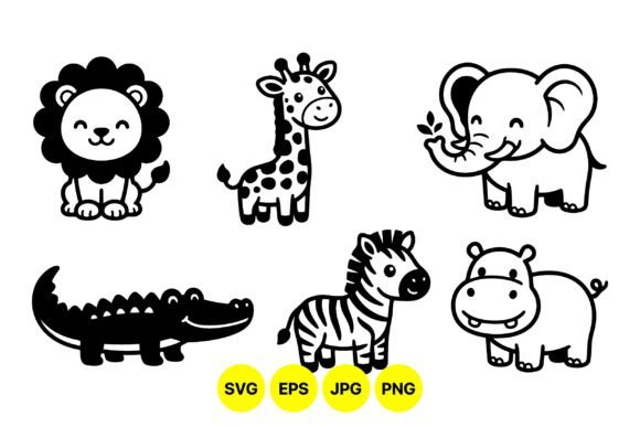 Download Cute Safari Animal Clipart SVG - Cute safari animal clipart Collection