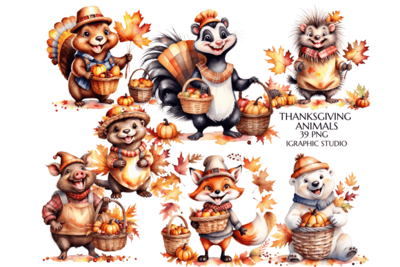 Download Thanksgiving Animals, Autumn Woodland - Thanksgiving Collection
