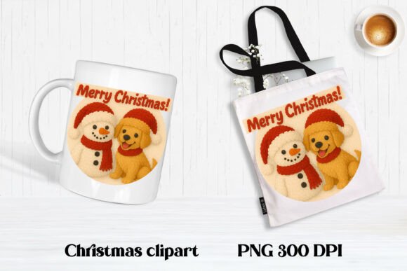 Download Christmas Knitted Dog Clipart PNG Design - Premium Bundle
