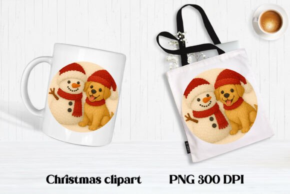 Download Christmas Knitted Dog Clipart PNG Design - Premium Bundle